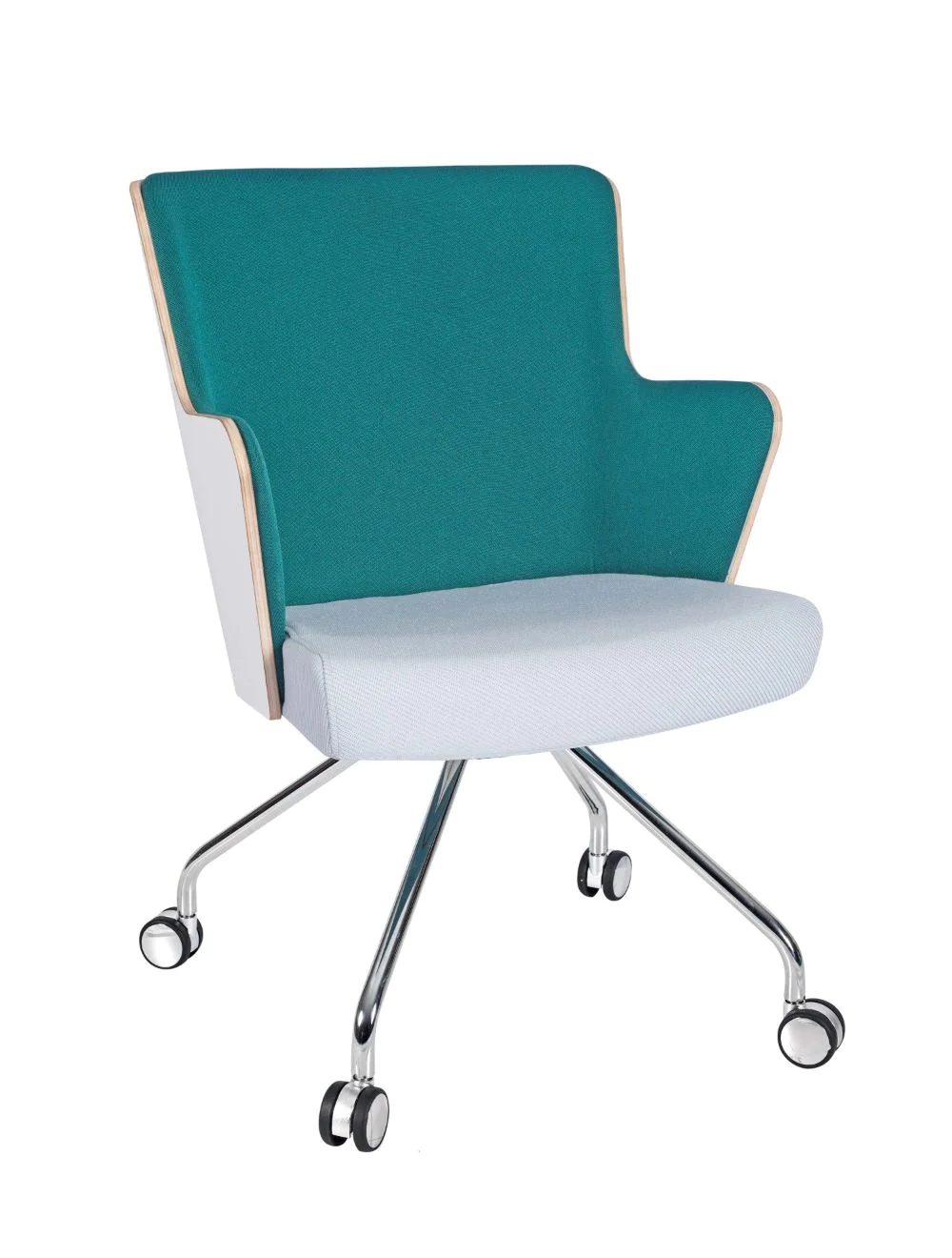 0009090_armchair_wht_laminate_spider_frame_2_copy.webp Skapa Armchair (WHT Laminate) - Spider Base RFU / Chrome Finish - Image 1