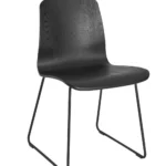 Copenhagen Side Chair Skid Frame (Black) Ash Veneer Black / EPC Black Steel