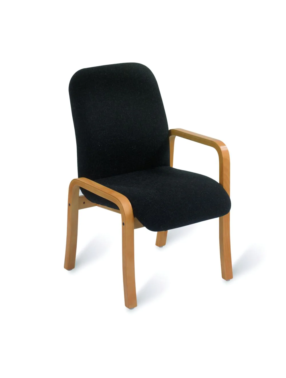 211053_1.webp Reception Left Armchair Natural Beech Faced / PU Lacquered - Image 1