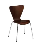 Torino Side Chair - 4 Leg Frame Polished Wenge  / Chrome Steel Frame