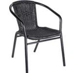 Black Wicker Armchair Black/Plastic Wicker & EPC Aluminium