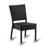 Sorrento Side Chair Ebony / Flat PE Resin Weave & EPC Aluminium
