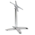 Aluminium Flip Top Dining Base Natural / Polished Aluminium With Cast Iron Weight