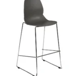 Shoreditch UPH High Stool - Metal Frame (Stackable) Grey
