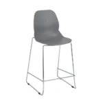 Shoreditch UPH Mid Height Stool - Metal Frame (Chrome) Grey