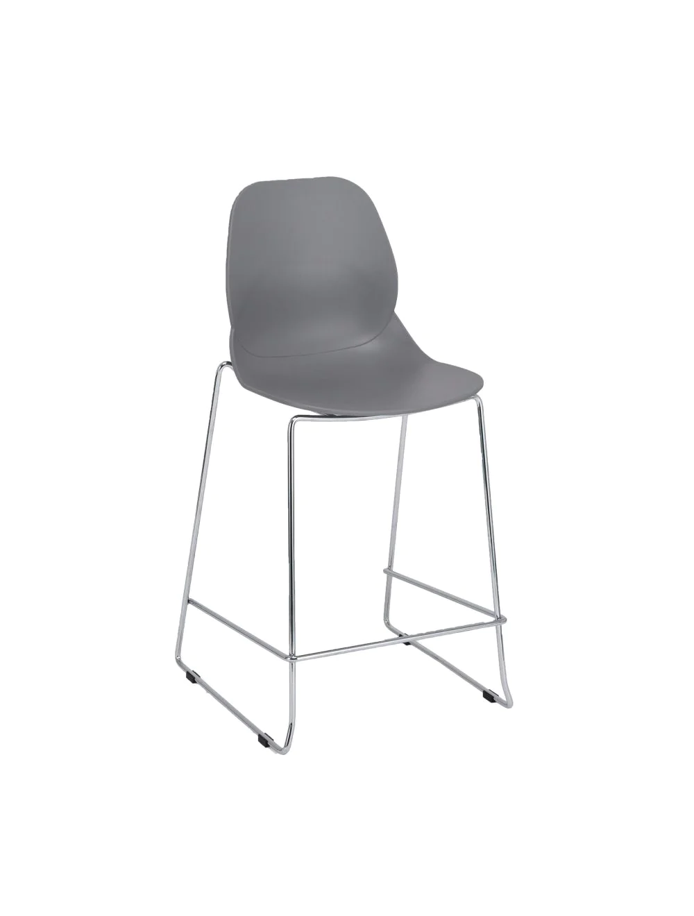360751.webp Shoreditch UPH Mid Height Stool - Metal Frame (Chrome) Grey - Image 1