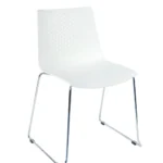 Flex Skid Side Chair White / Chrome