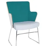 Skapa Armchair (WHT Laminate) - Skid RFU / Chrome Finish
