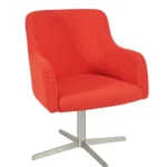 Huntington Chair - 4 Star Swivel (Nickel Finish) Ply Seat & Back / Matt Nickel Steel