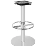 Keele Swivel Stool Base with Foot Ring (Polished Steel)