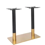 Zeus Twin Pedestal Dining - Brass/Black