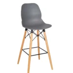 Shoreditch ECO Shell K Frame Poseur Height Stool (Beech) Grey