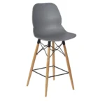 Shoreditch ECO Shell K Frame Mid Height Stool Beech Grey