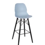 Shoreditch ECO Shell K Frame Poseur Height Stool (BLK) Blue