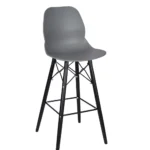 Shoreditch ECO Shell K Frame Poseur Height Stool (BLK) Grey