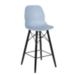 Shoreditch ECO Shell K Frame Mid Height Stool (BLK) Blue