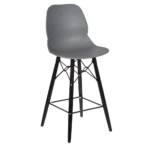Shoreditch ECO Shell K Frame Mid Height Stool (BLK) Grey