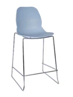 Shoreditch ECO Shell E Frame Mid Height Stool Blue - Image 3