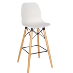 Shoreditch ECO Shell K Frame Poseur Height Stool (Beech) White