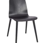 Copenhagen Side Chair Black Shell,  Wood Legs Black