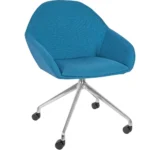Orlando Small Armchair - Manhattan Base Aluminuim (Castors) RFU Shell / Polished Aluminium