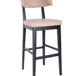 Christa High Stool - Stone / Black Frame Upholstered Stone