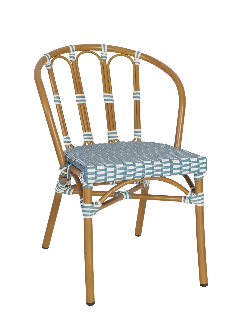 65114_-_bordeaux_sc_blue_white_5_copy.webp Bordeaux Side Chair PE Rattan/Aluminium - Blue & White - Image 1