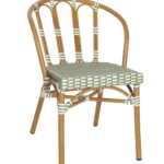 Bordeaux Side Chair PE Rattan/Aluminium - Green & White