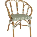 Bordeaux Armchair PE Rattan/Aluminium - Green & White