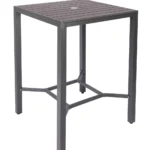 Villa 800x800 Poseur Table Grey / Wood Effect Plastic & EPC Aluminium