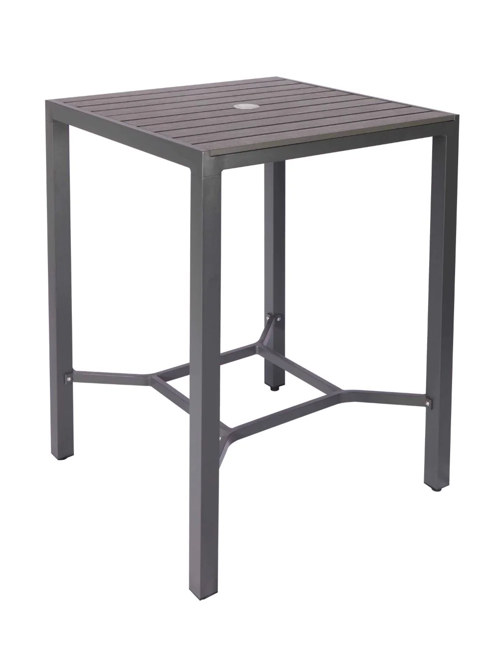 65122_villa_poser_table_1_copy.webp Villa 800x800 Poseur Table Grey / Wood Effect Plastic & EPC Aluminium - Image 1
