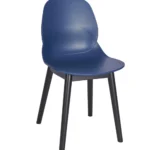 Shoreditch Side Chair - T Frame (Black) Navy Blue