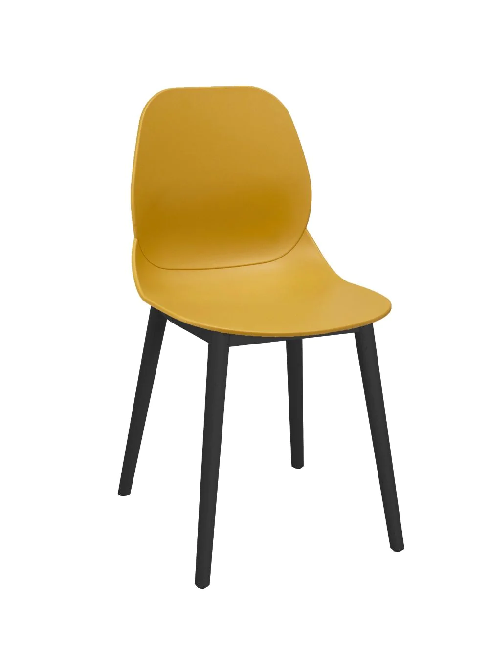 65232_shoreditch_t_frame_must_shell_black_1.webp Shoreditch Side Chair - T Frame (Black) Mustard - Image 1