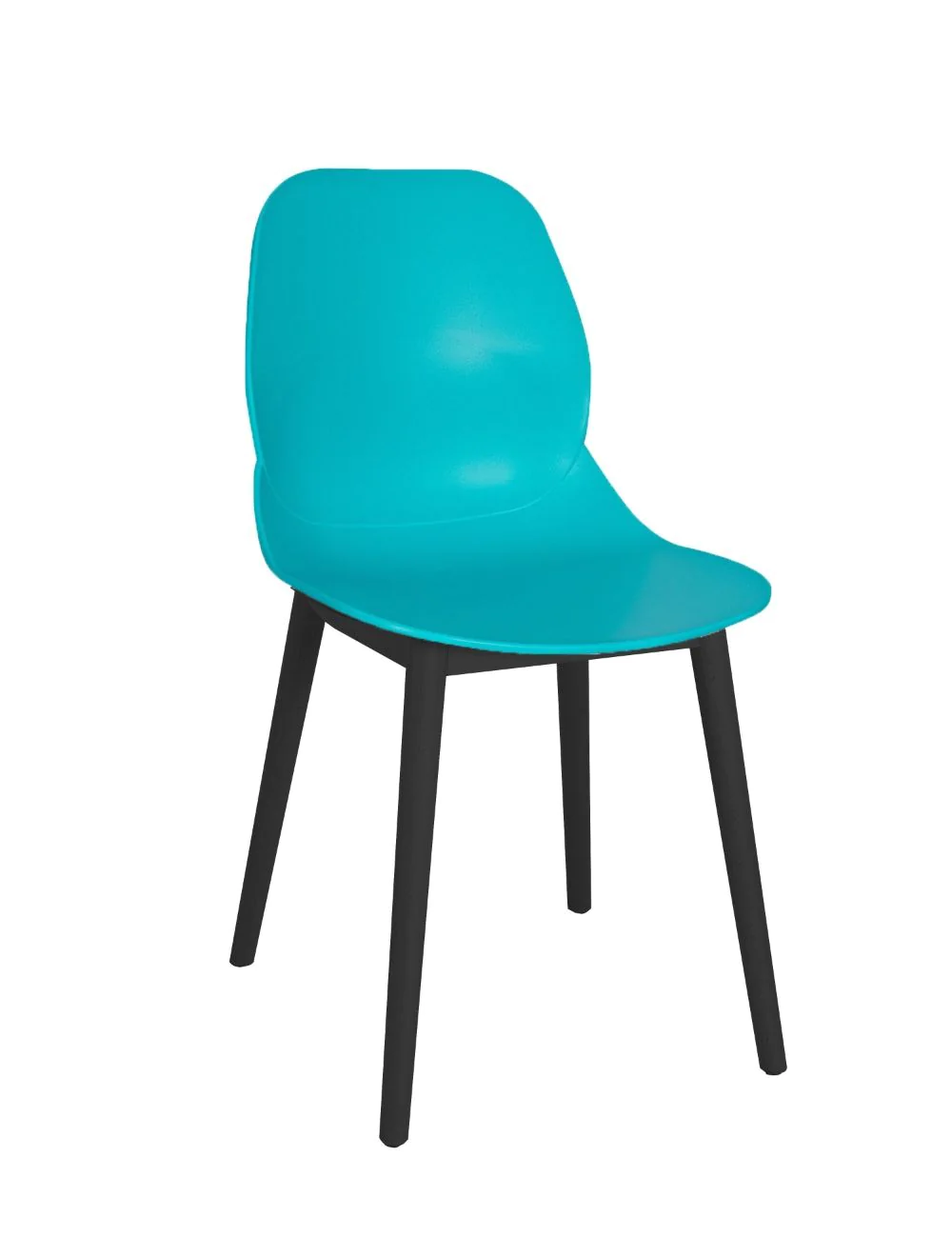 65235_shoreditch_t_frame_turq_shell_black_1.webp Shoreditch Side Chair - T Frame (Black) Turquoise - Image 1