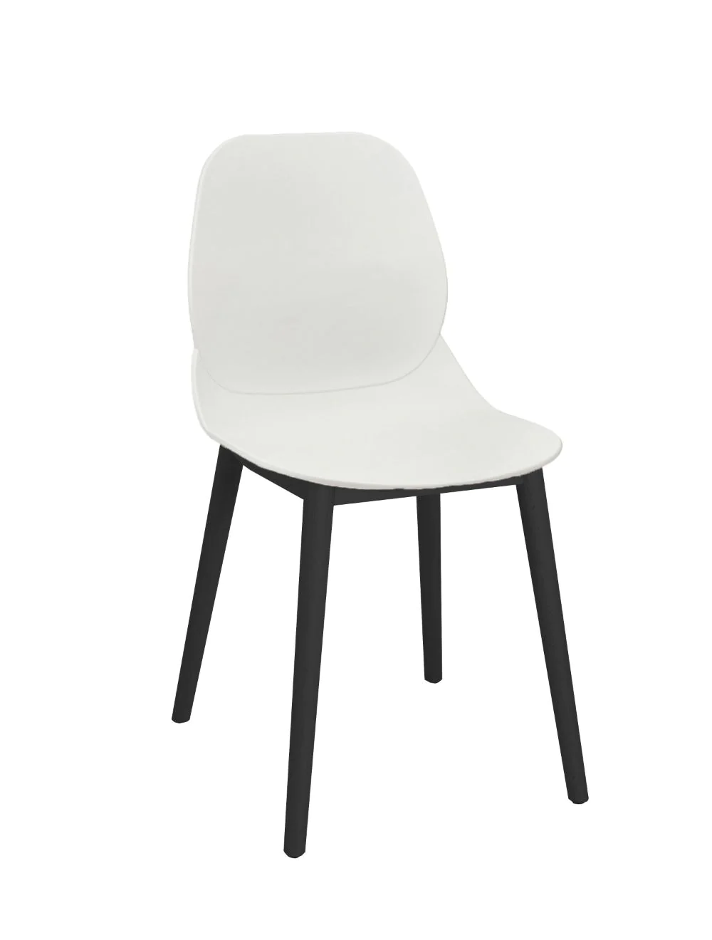 65237_shoreditch_t_frame_white_shell_black_1.webp Shoreditch Side Chair - T Frame (Black) White - Image 1