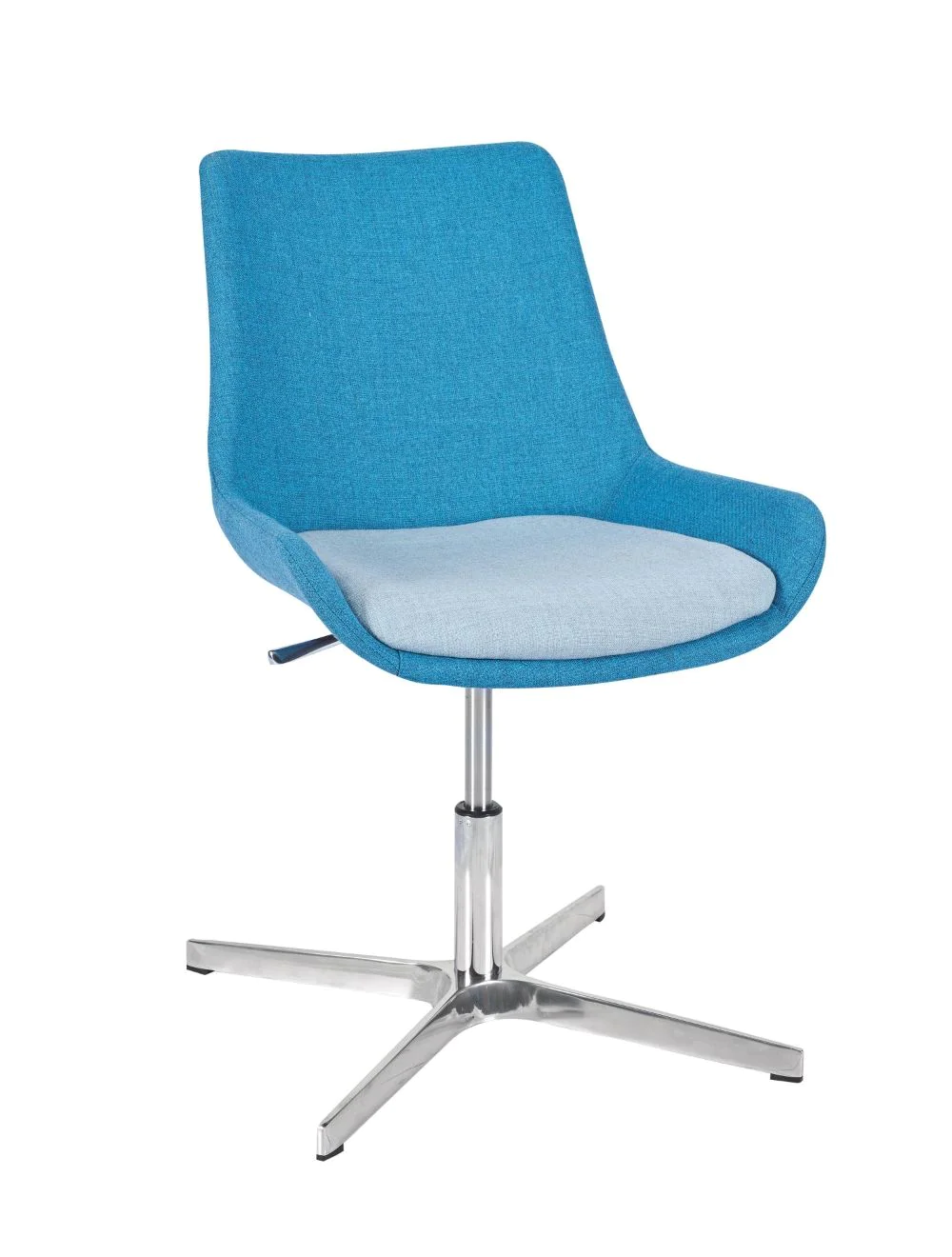 Brooklyn Side Chair  - 4 Star Base with Rocking Mechanism Ply Seat & Back / Polished Aluminium - Image 1