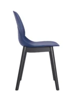Shoreditch Side Chair - T Frame (Black) Navy Blue - Image 3
