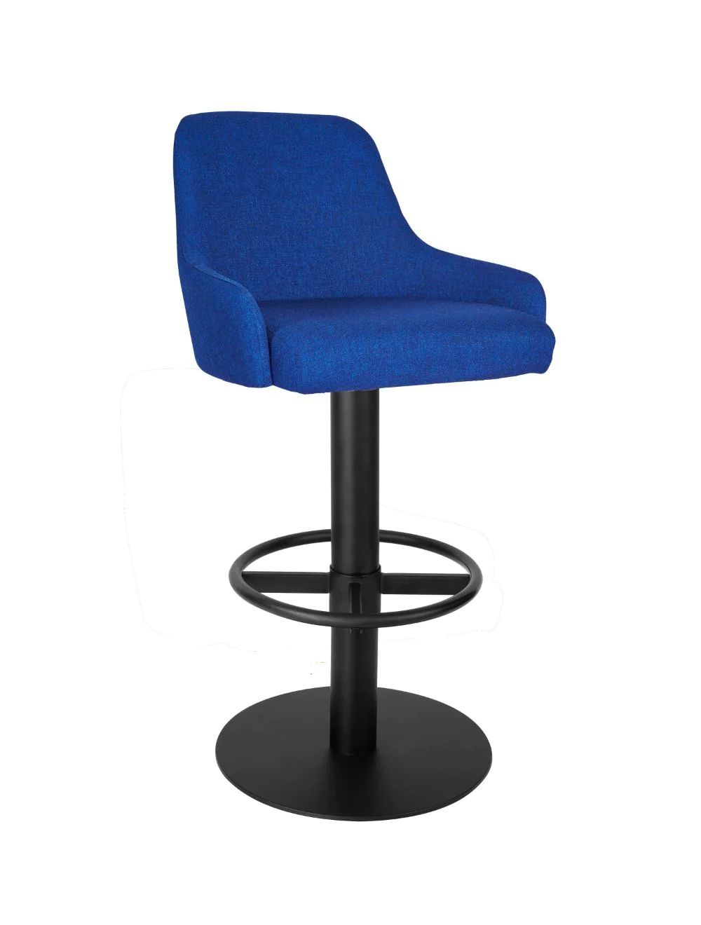66camden_high_stool__keele_black_blue_seat.webp Camden High Stool - Keele Black Base RFU - Image 1
