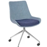 Brooklyn Side Chair - Manhattan Base EPC Black (Castors) Ply Seat & Back / EPC Black Aluminium