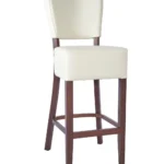 Trent High Stool UPH - Walnut / Ivory