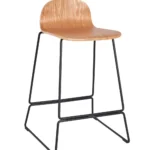 Copenhagen Stool 650 Skid Frame (Natural) Ash Veneer Natural / EPC Black Steel