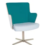 Skapa Armchair (WHT Laminate) - 4 Star Swivel RFU /  Steel with Matt Nickel Finish