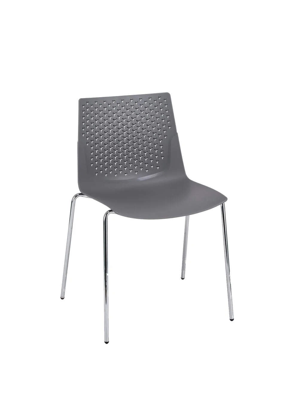 8960435-1.webp Flex 4 Leg Side Chair Grey / Chrome - Image 1