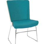 Skapa Side Chair (WHT Laminate) - Skid RFU / Chrome Finish