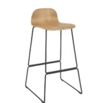 Copenhagen Stool 750 Skid Frame (Natural) Ash Veneer Natural / EPC Black Steel