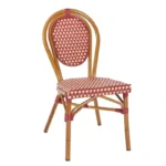 Marseille Side Chair - Red & Cream Rattan Weave & EPC Aluminium