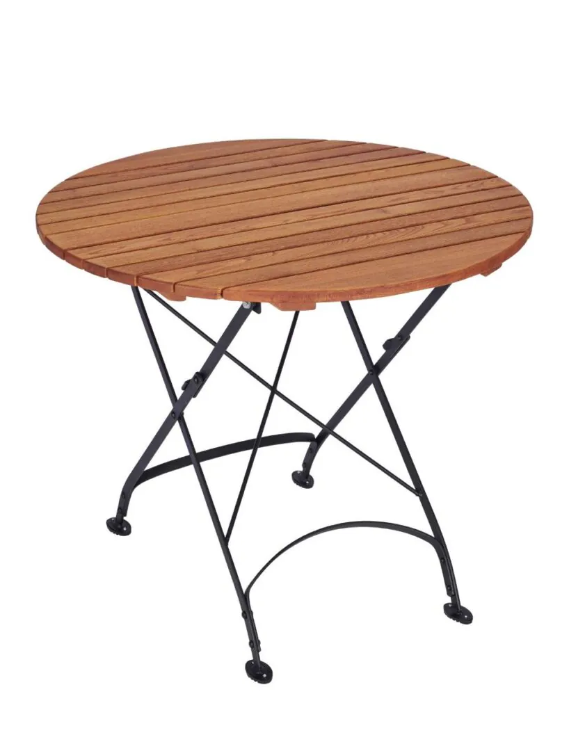 Terras 850mm RD Table FSC Robinha Wood / EPC Black - Image 1