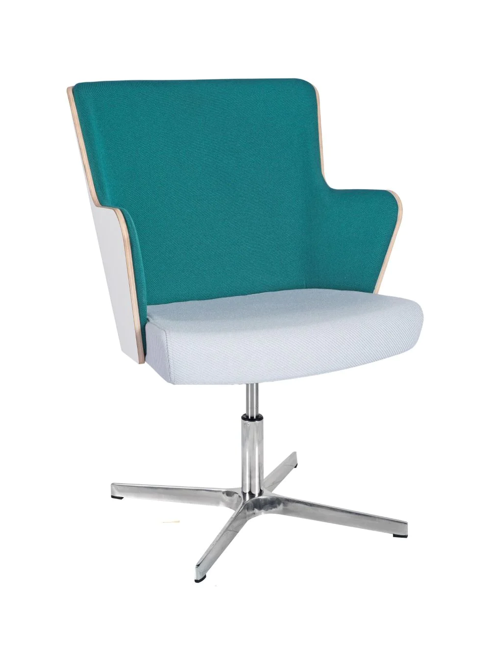 armchair_wht_laminate4_star_swivel_base_2_copy.webp Skapa Armchair (WHT Laminate) - 4 Star Swivel (No Gas) RFU / Aluminium - Image 1