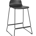 Copenhagen Stool 650 Skid Frame (Black) Ash Veneer Black / EPC Black Steel