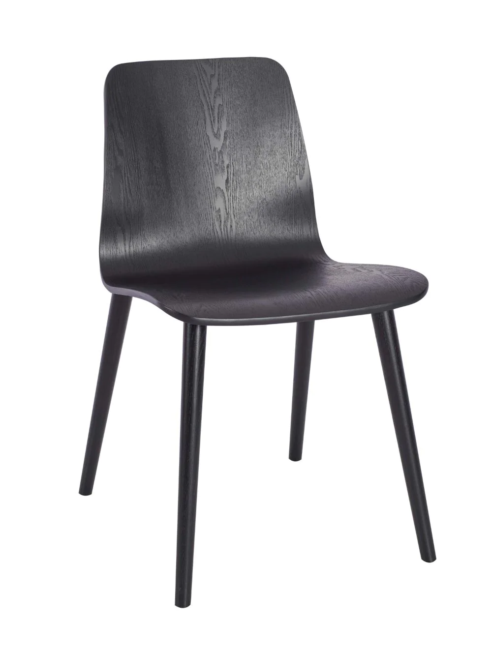 black_blk_copenhagen_black_legs_2_copy.webp Copenhagen Side Chair Black Shell, Wood Legs Black Ash Veneer Black / Black Legs - Image 1